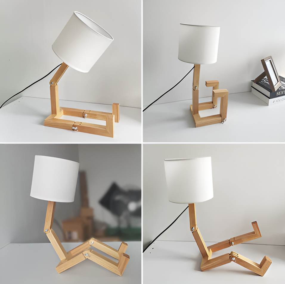 Flexible Robot Schreibtischlampe aus Solid Wood – LumoBot | Brehn