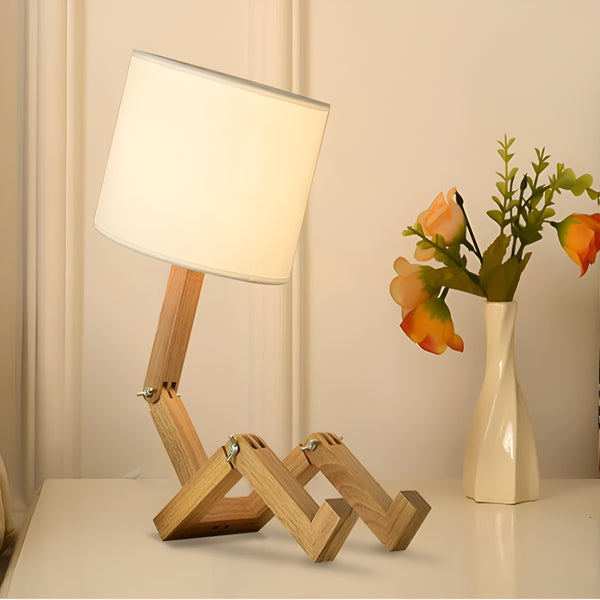 Flexible Robot Schreibtischlampe aus Solid Wood – LumoBot | Brehn