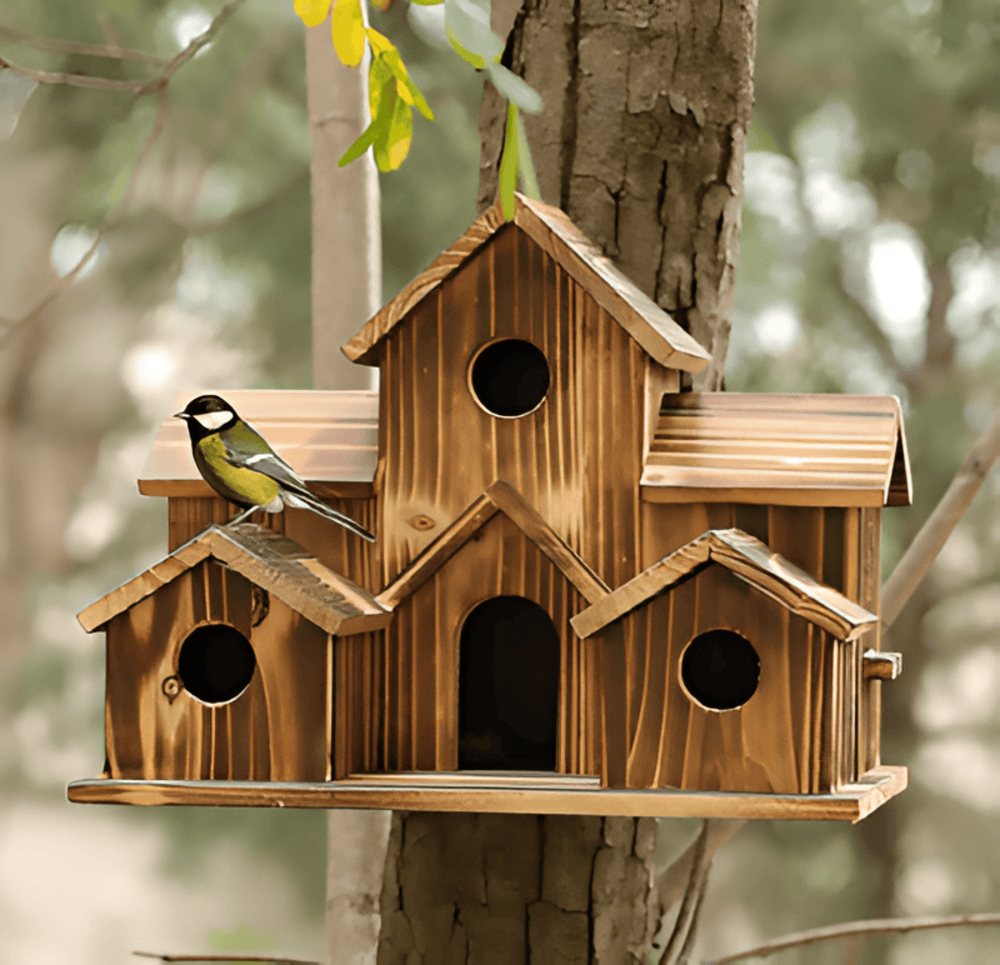Brehn | Hängendes Holzvogelhaus
