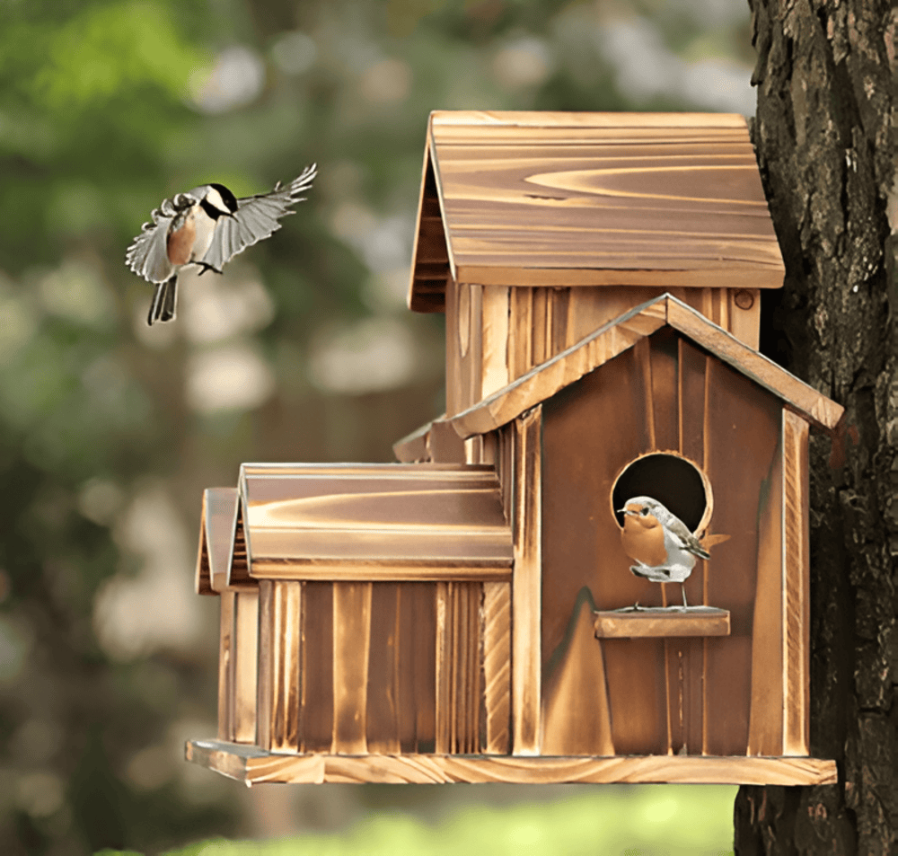 Brehn | Hängendes Holzvogelhaus