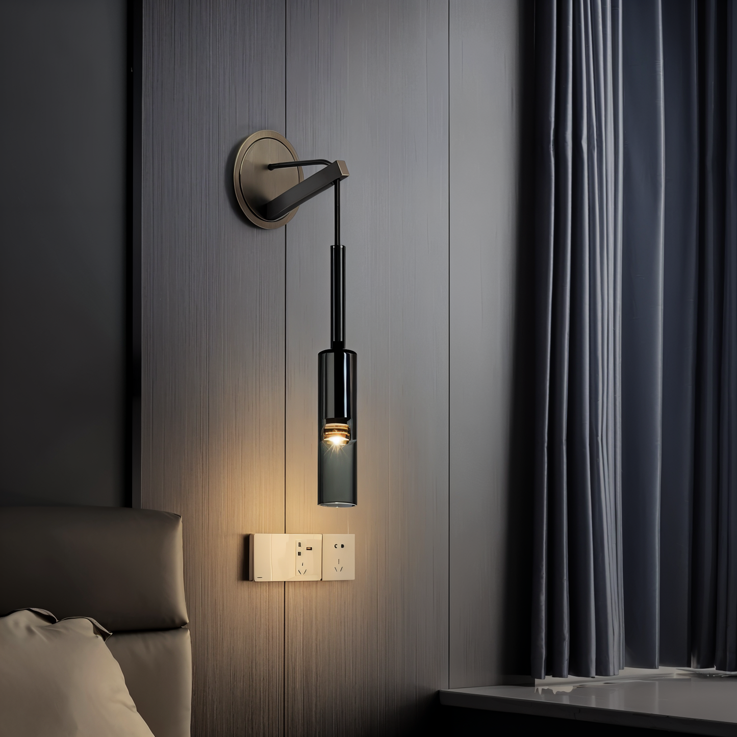 Minimalistische Wandleuchte mit Rauchglas – Orvane | Brehn
