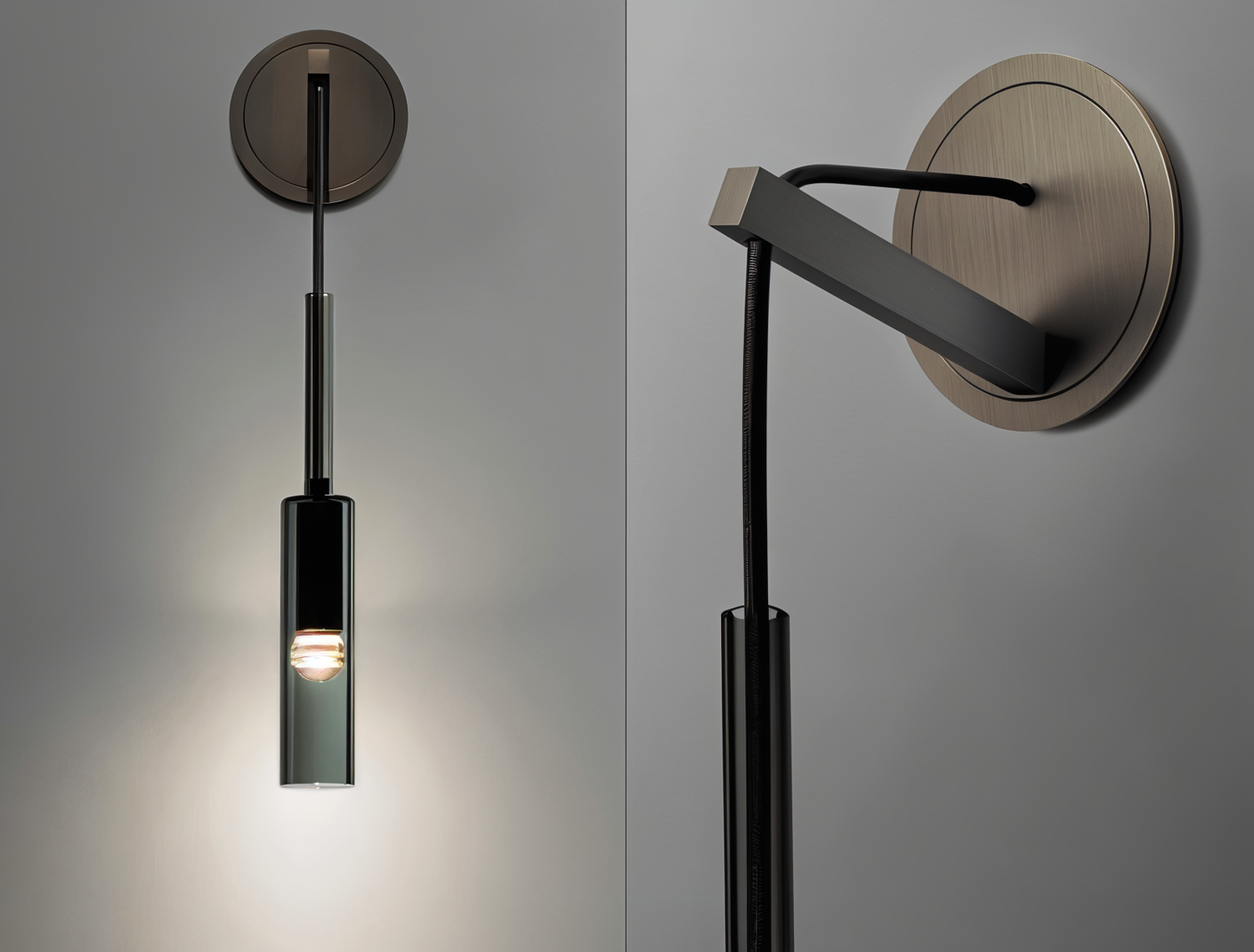 Minimalistische Wandleuchte mit Rauchglas – Orvane | Brehn