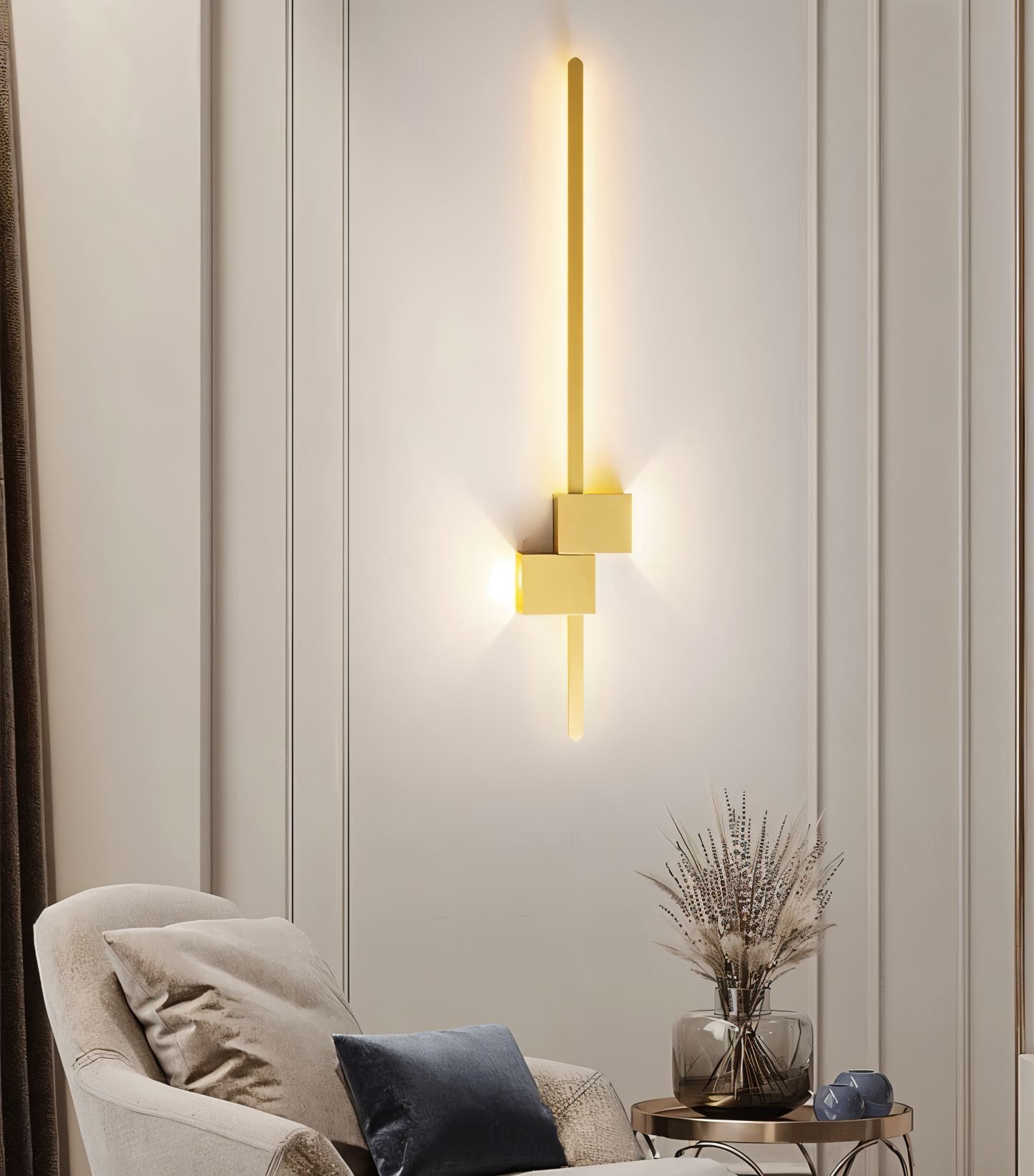 BowLift | The Line Wall Light - Minimalistic Black Long LED Wall Lighting