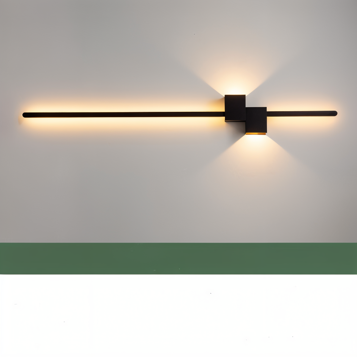 Brehn | The Line Wandleuchte - Minimalistische Schwarze Lange LED Wandbeleuchtung