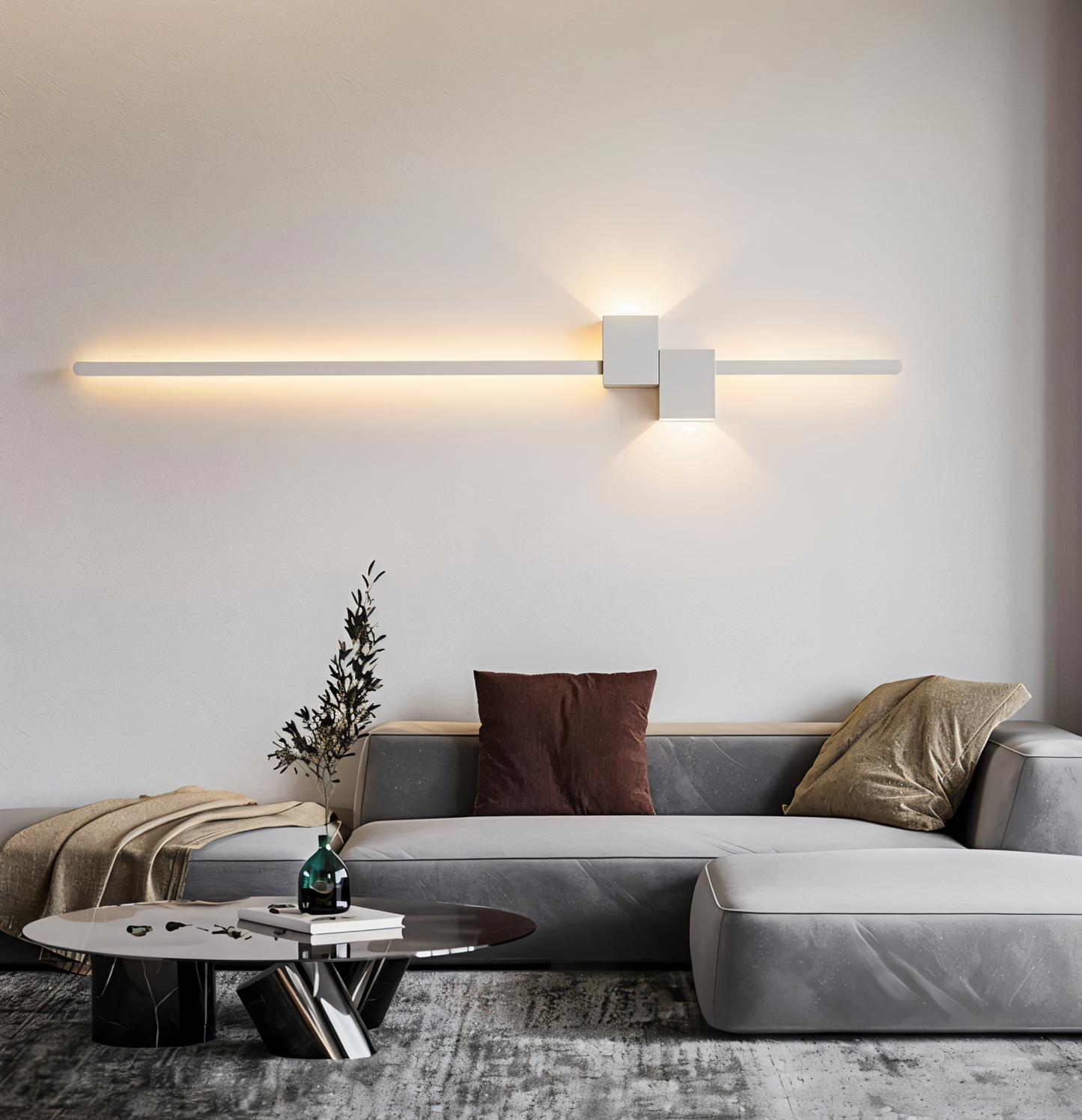 Brehn | The Line Wandleuchte - Minimalistische Schwarze Lange LED Wandbeleuchtung