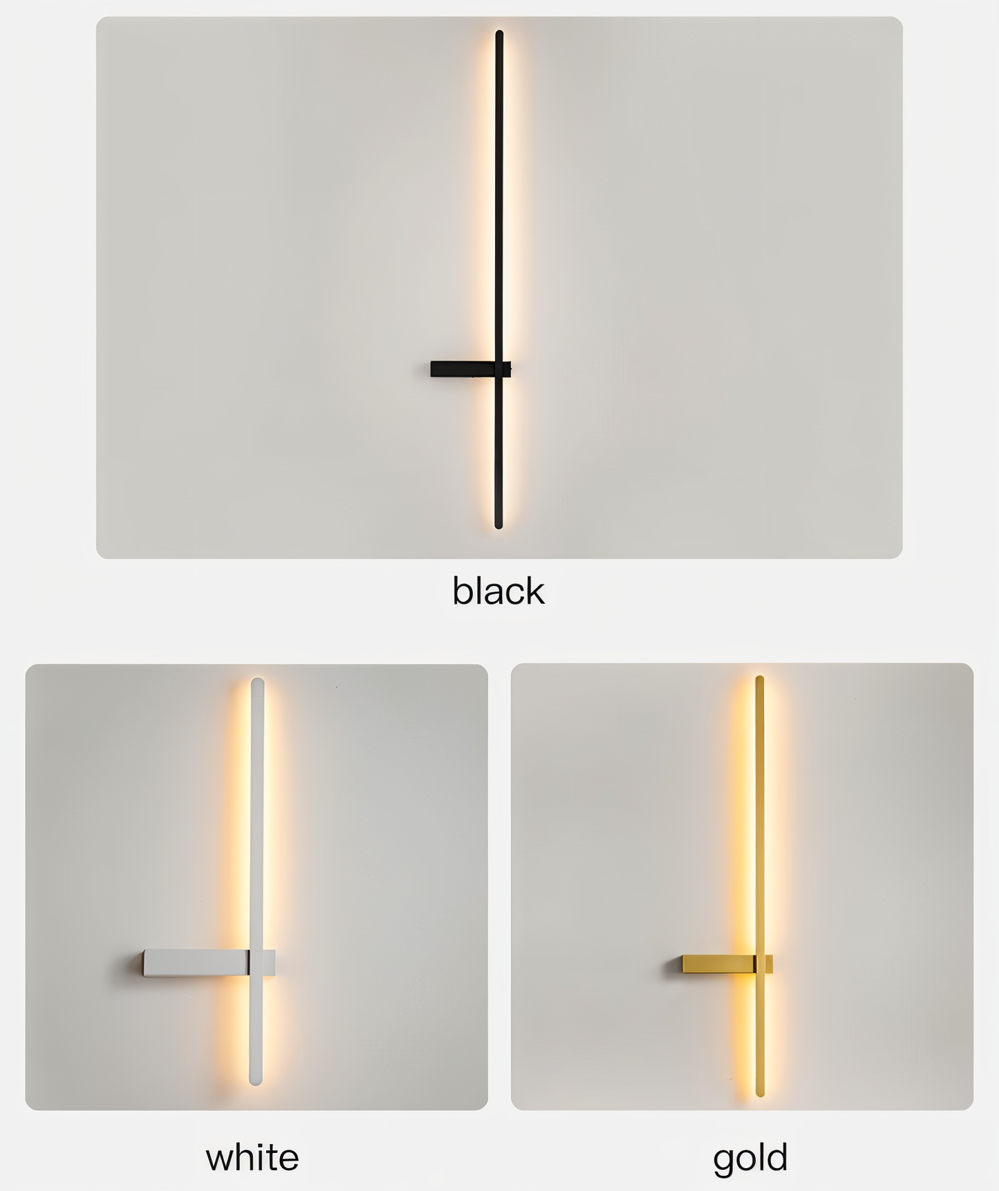BowLift | The Line Wall Light - Minimalistic Black Long LED Wall Lighting