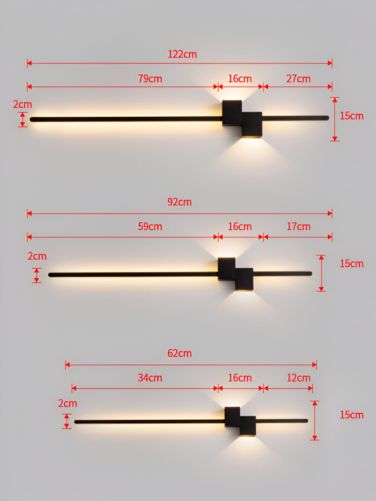 Brehn | The Line Wandleuchte - Minimalistische Schwarze Lange LED Wandbeleuchtung