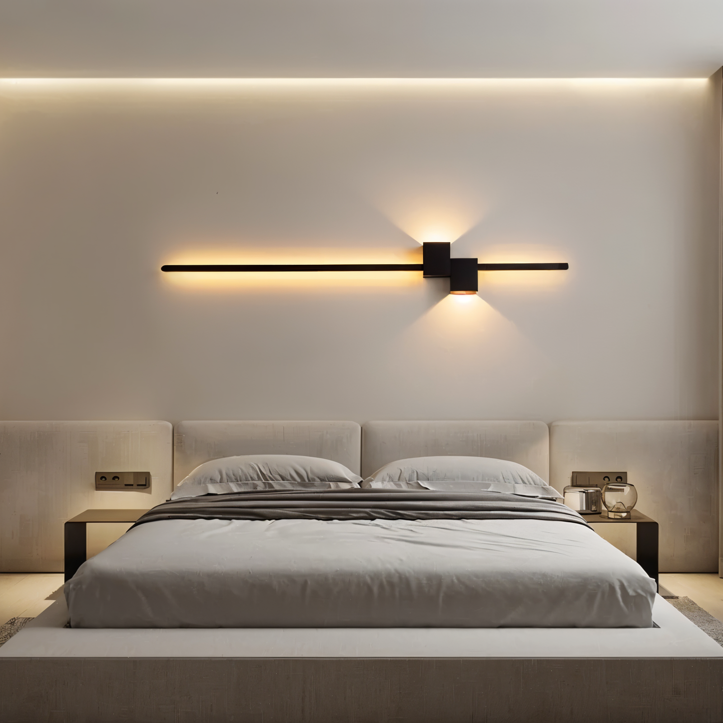 Brehn | The Line Wandleuchte - Minimalistische Schwarze Lange LED Wandbeleuchtung