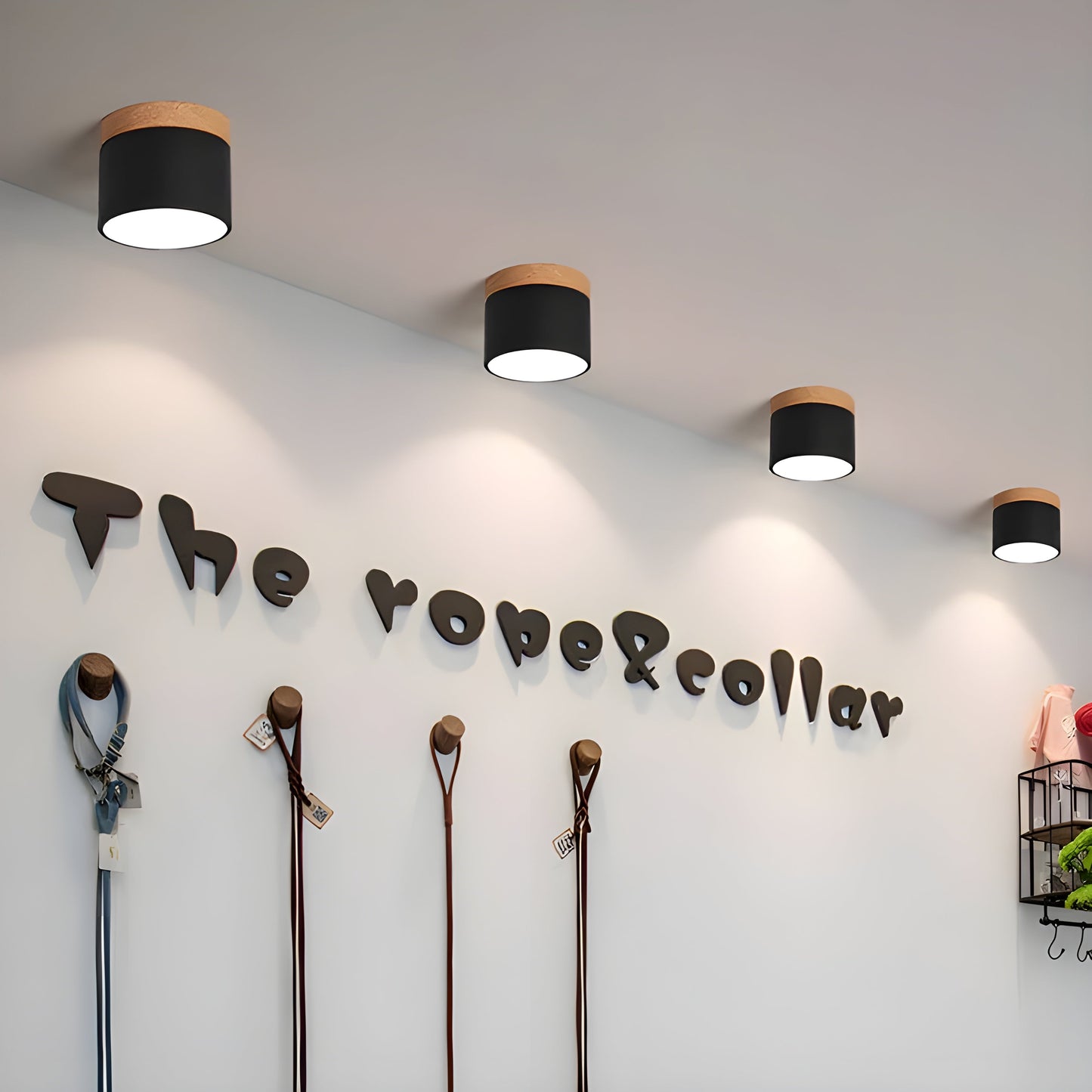LED-Deckenlampe in Zylinderform – Warmes Licht im Vintage-Industriedesign | Mit dekorativem Holzelement | Brehn