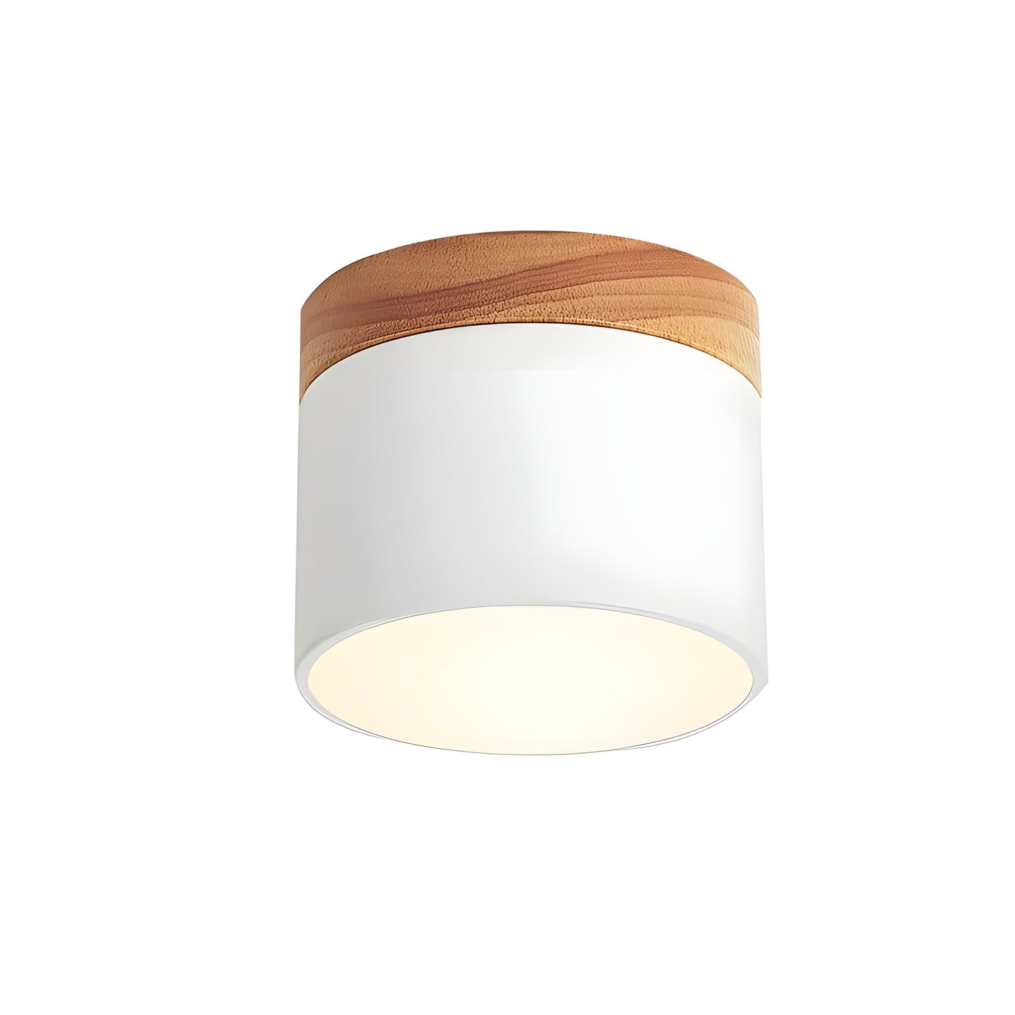 LED-Deckenlampe in Zylinderform – Warmes Licht im Vintage-Industriedesign | Mit dekorativem Holzelement | Brehn