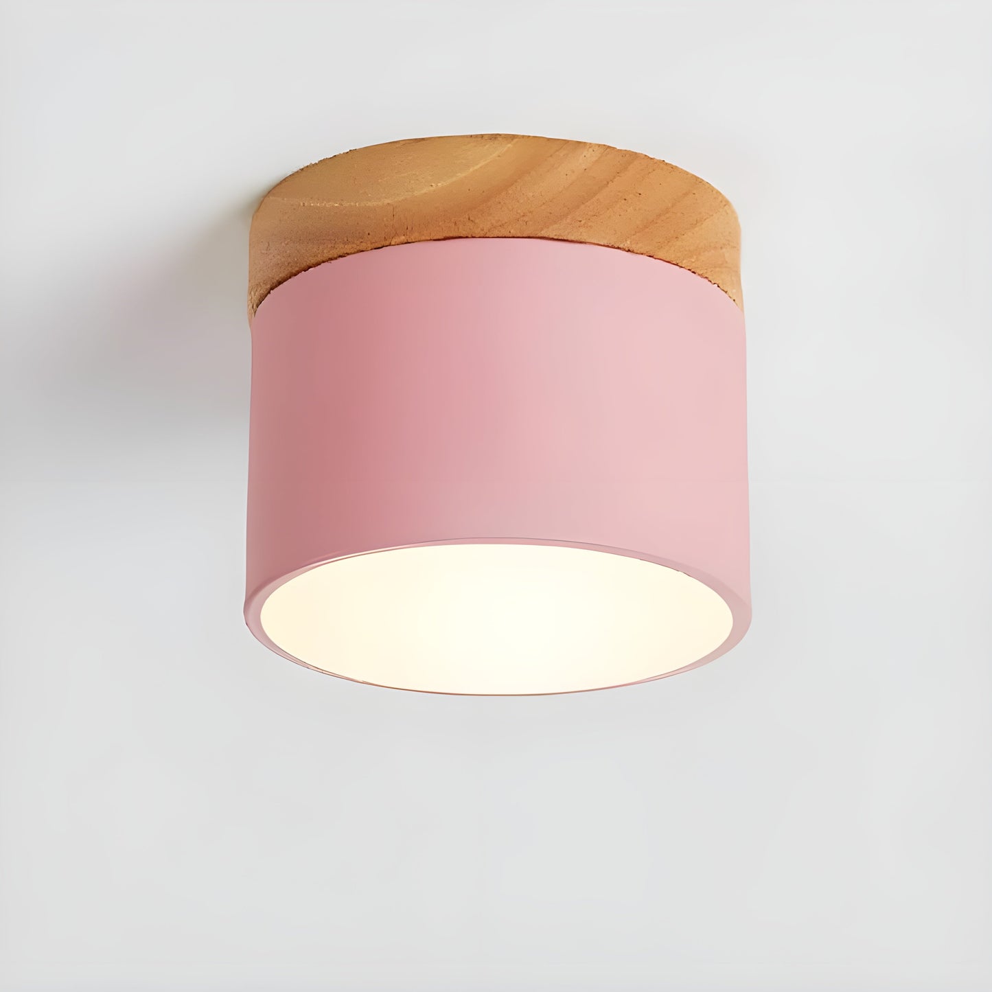 LED-Deckenlampe in Zylinderform – Warmes Licht im Vintage-Industriedesign | Mit dekorativem Holzelement | Brehn