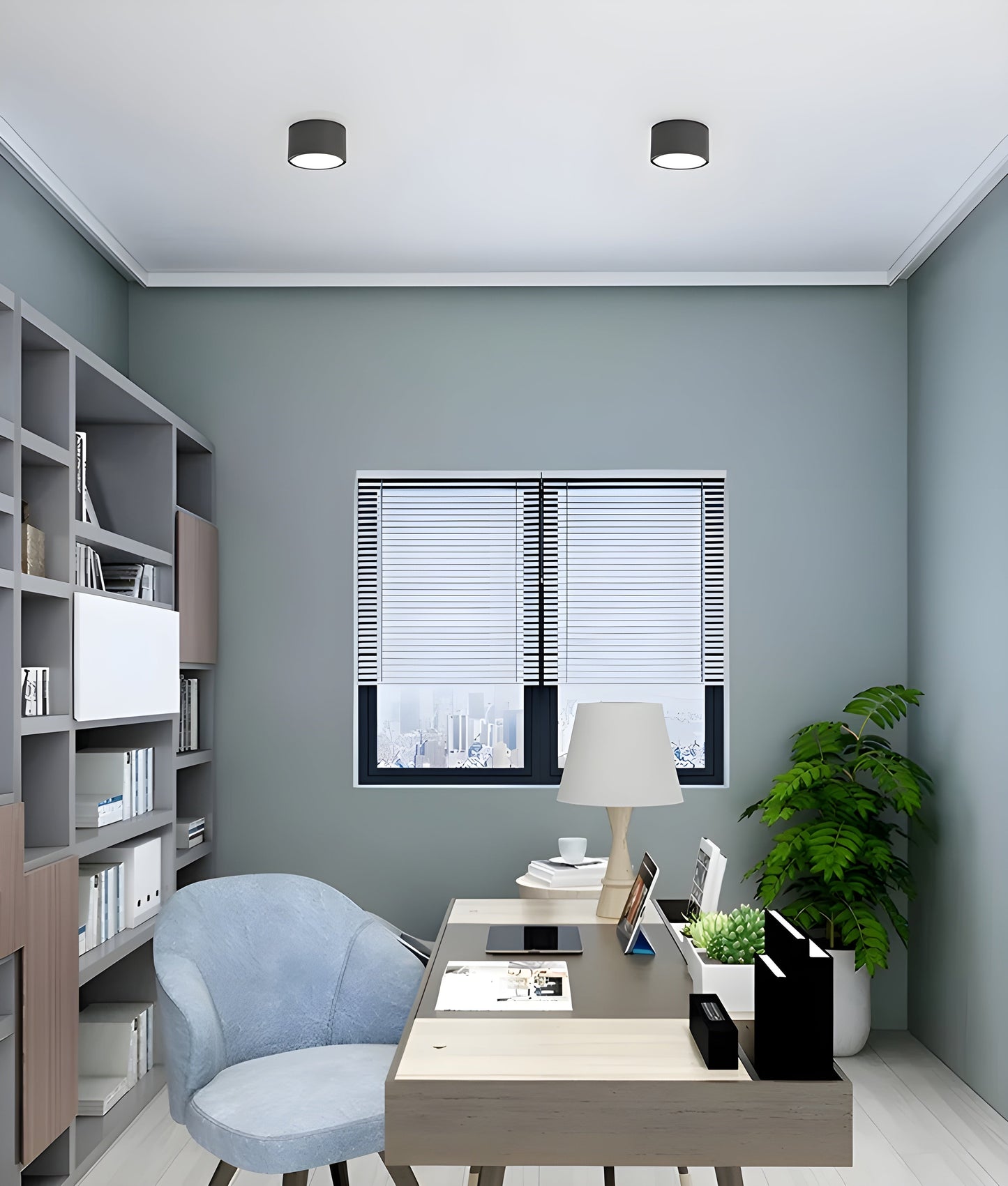 LED-Deckenlampe in Zylinderform – Warmes Licht im Vintage-Industriedesign | Mit dekorativem Holzelement | Brehn