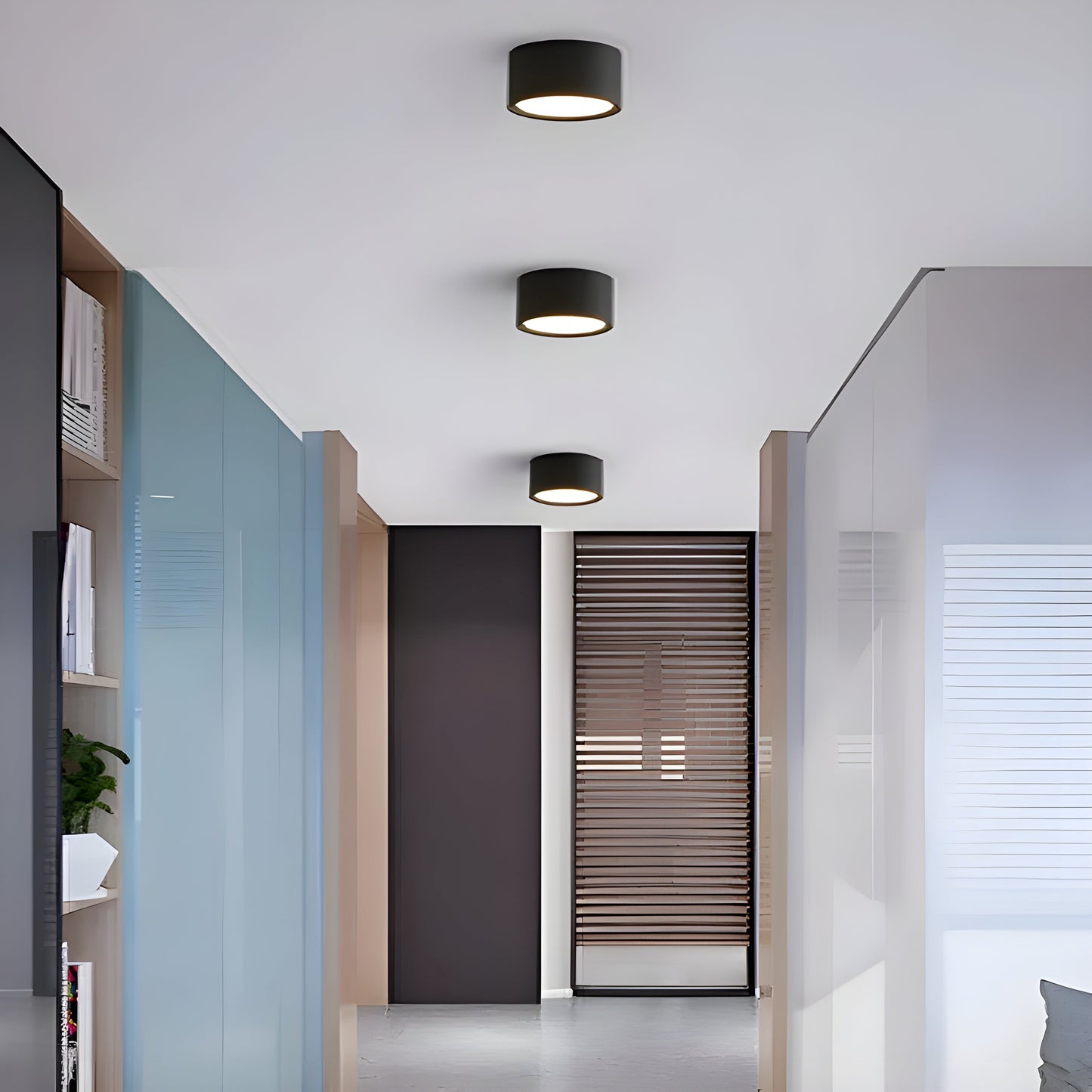 LED-Deckenlampe in Zylinderform – Warmes Licht im Vintage-Industriedesign | Mit dekorativem Holzelement | Brehn
