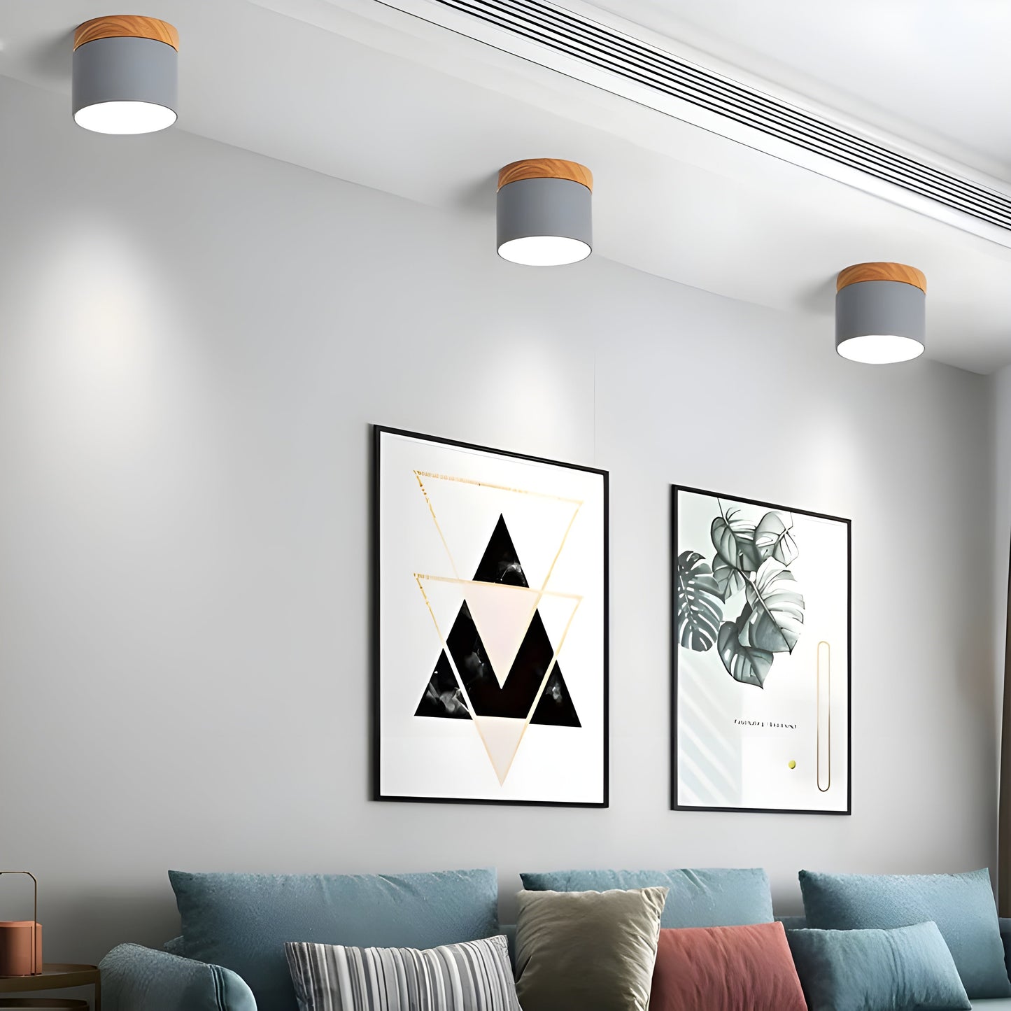 LED-Deckenlampe in Zylinderform – Warmes Licht im Vintage-Industriedesign | Mit dekorativem Holzelement | Brehn