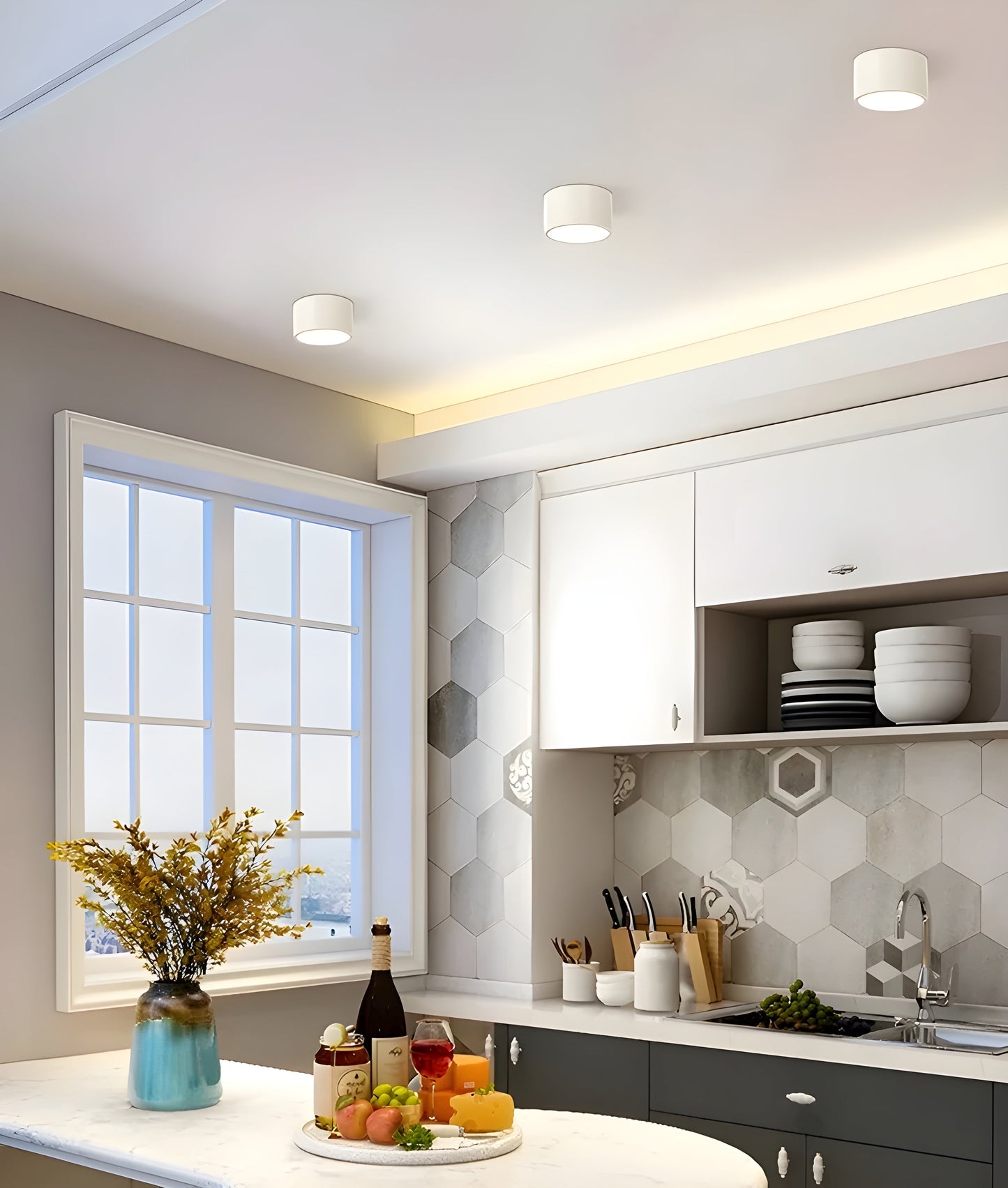 LED-Deckenlampe in Zylinderform – Warmes Licht im Vintage-Industriedesign | Mit dekorativem Holzelement | Brehn