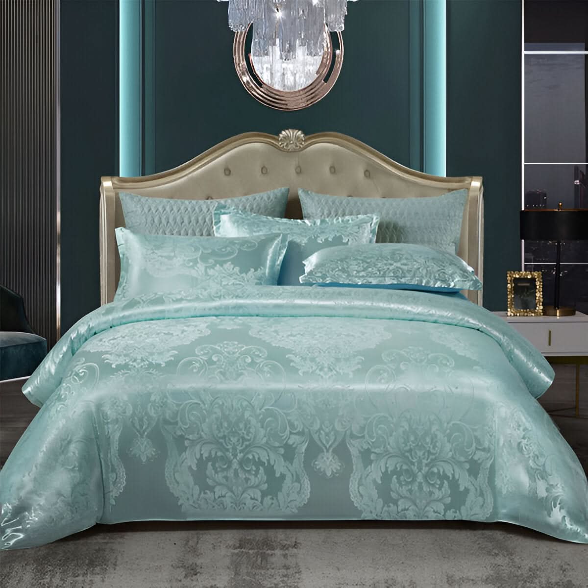 SILKLOFT – Elegantes Satin-Jacquard-Bettwäscheset
