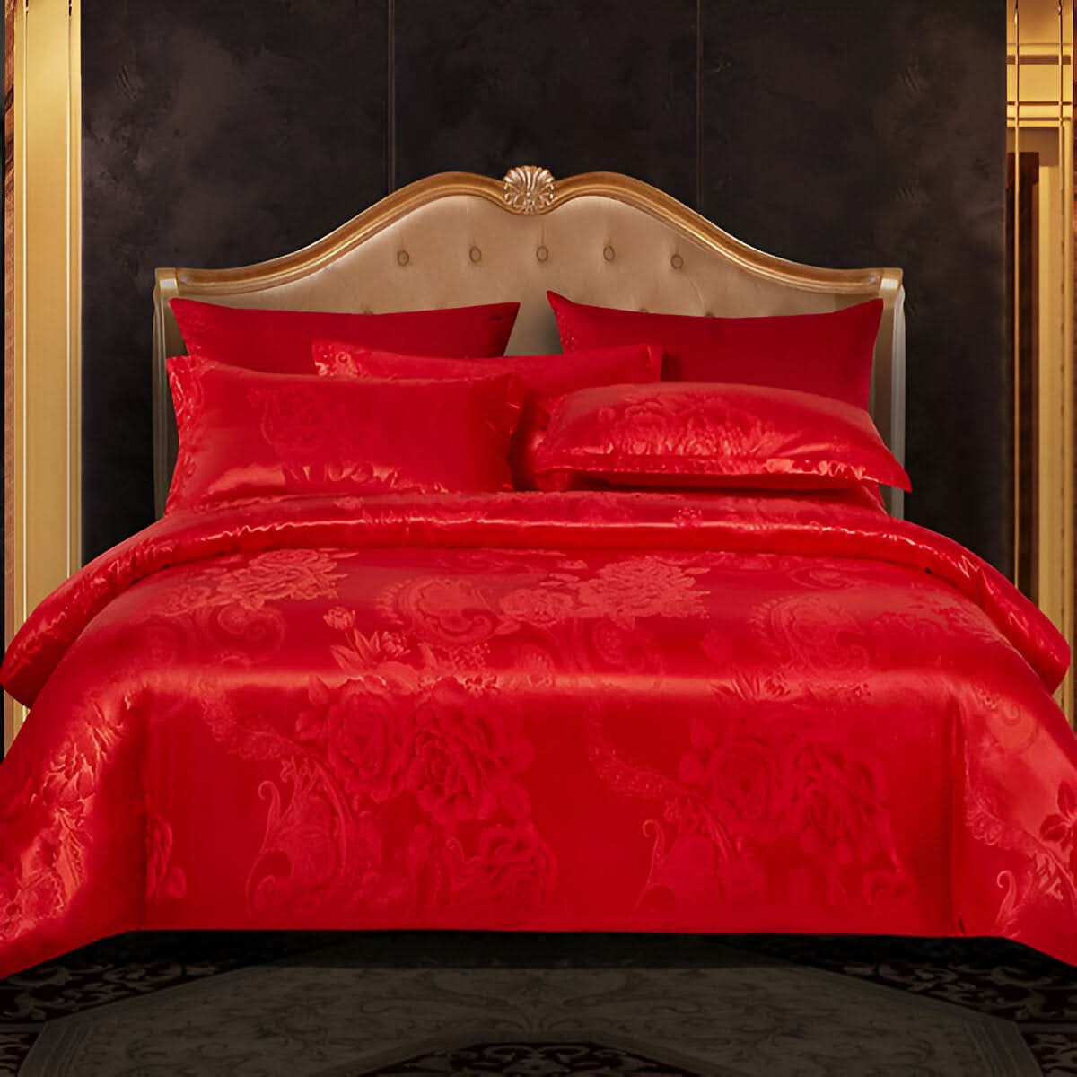 SILKLOFT – Elegantes Satin-Jacquard-Bettwäscheset