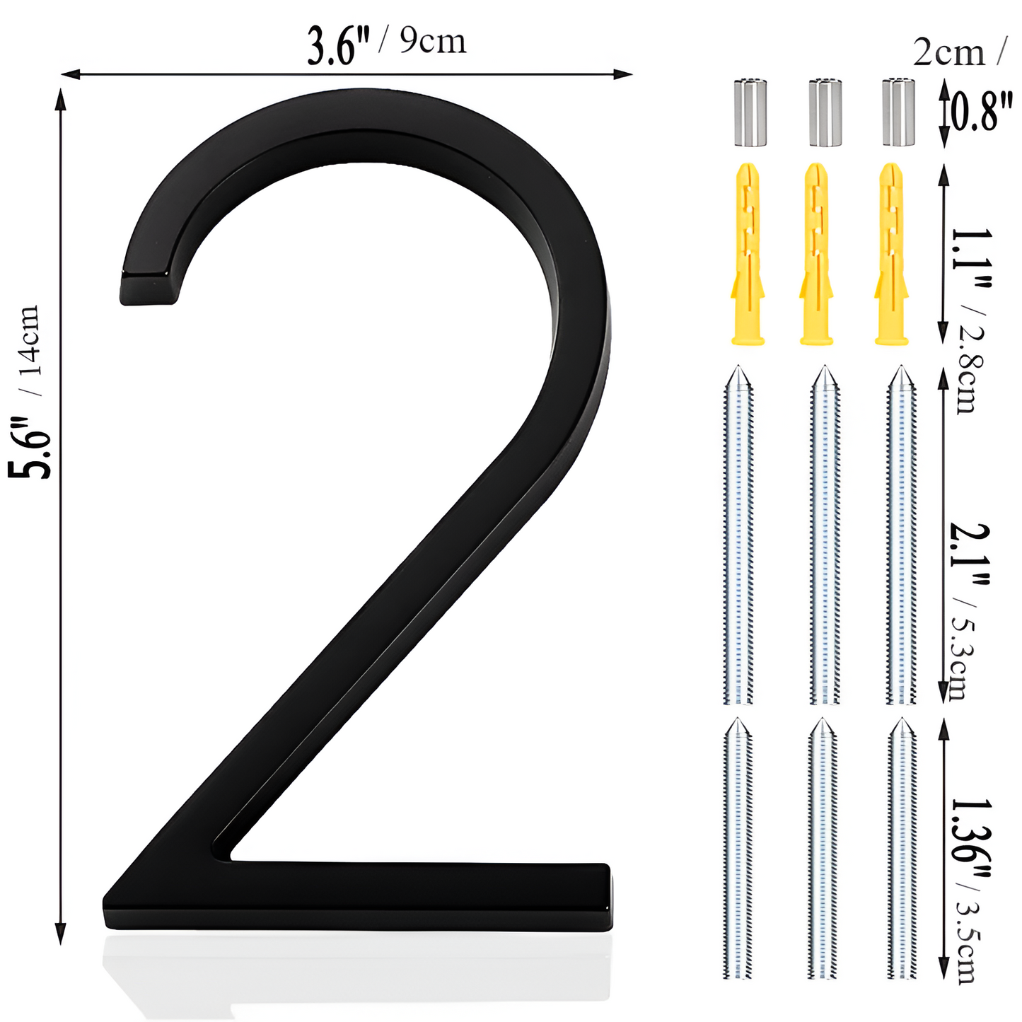 Brehn | Schwarz Ganz Hausnummer  -  Hausnummer Modern  -  Hausnummer Schild