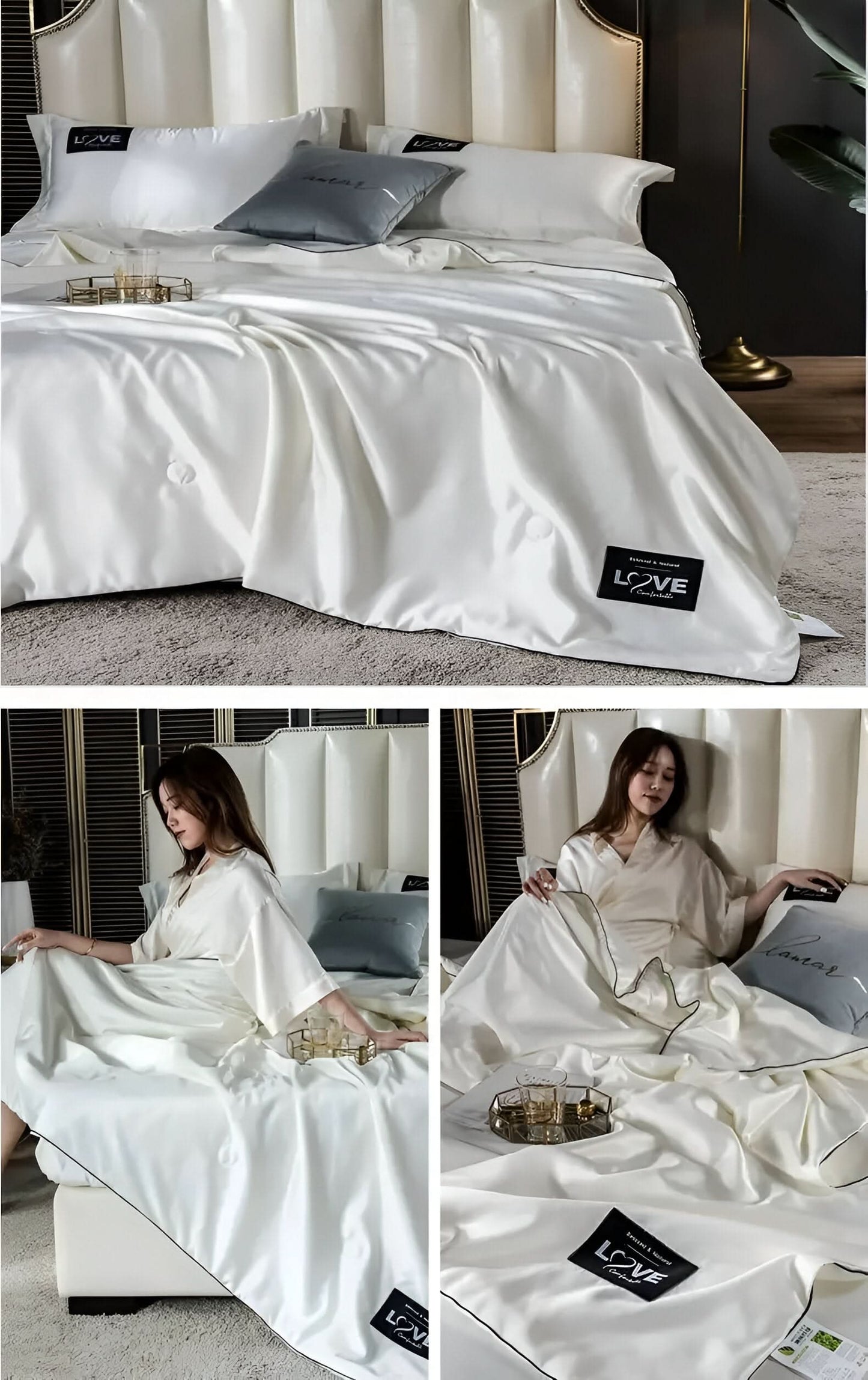 FLUFFINA – Premium-Satin-Seiden-Bettwäsche