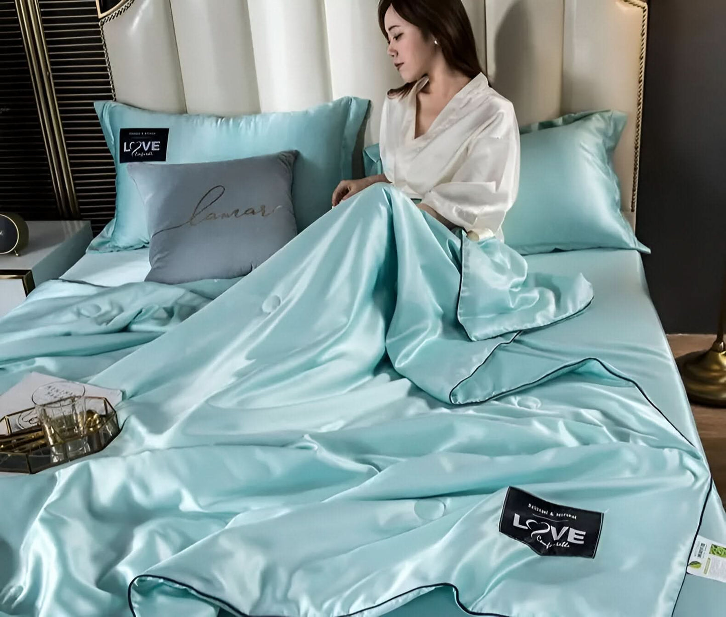 FLUFFINA – Premium-Satin-Seiden-Bettwäsche