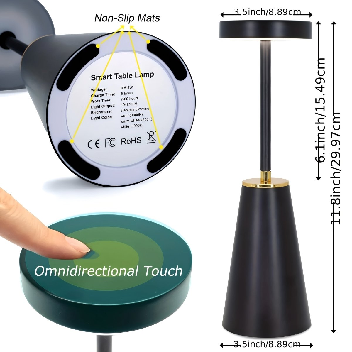 Brehn | AuraTouch - kabellampe - elegantes design - touchsteuerung