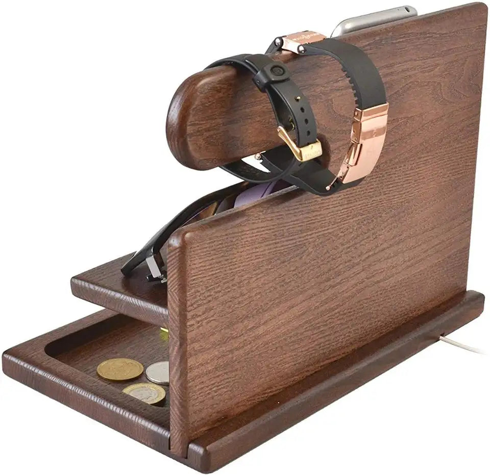 Brehn | Holz Telefon Docking | Perfekter Organizer für Ihre Geräte