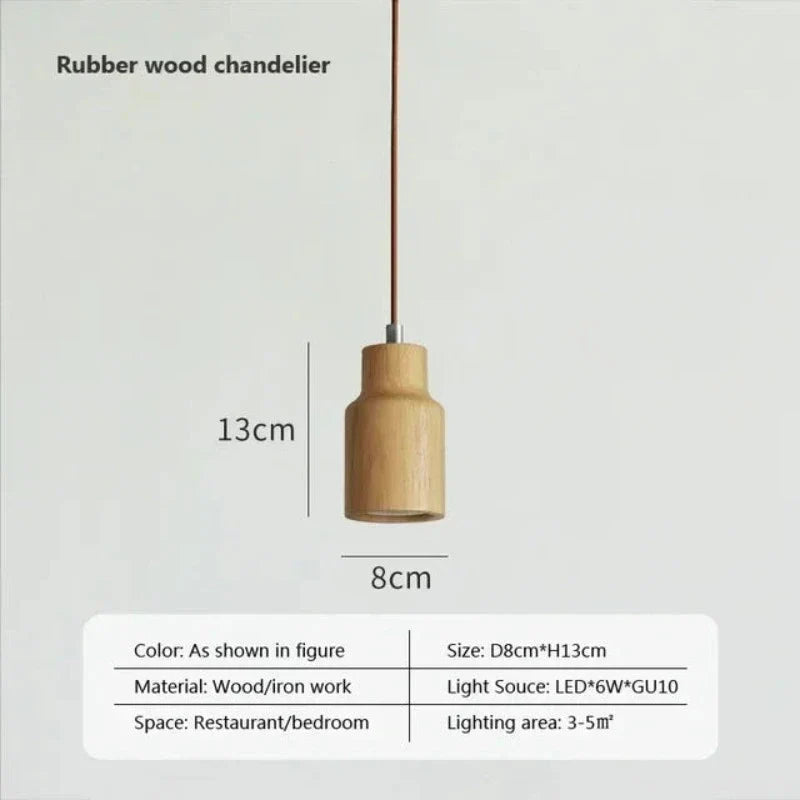 Skandinavische Pendelleuchte aus Holz – Minimalistisches Design für Wohn- und Schlafzimmer | Natürliche Holzoptik