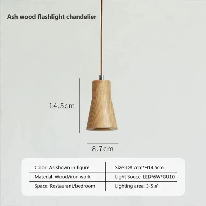 Skandinavische Pendelleuchte aus Holz – Minimalistisches Design für Wohn- und Schlafzimmer | Natürliche Holzoptik