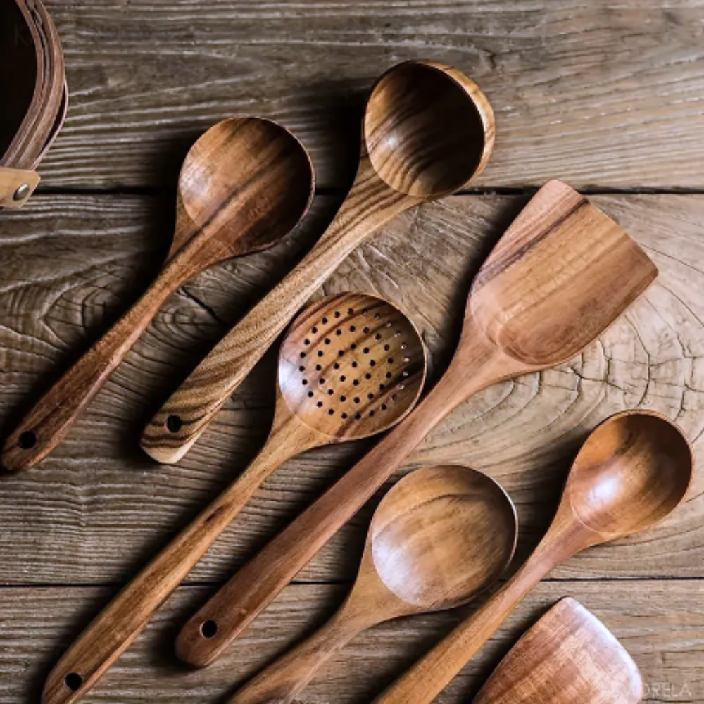 Brehn | Luxus Holz Küchenutensilien Set - Für ein elegantes Kocherlebnis