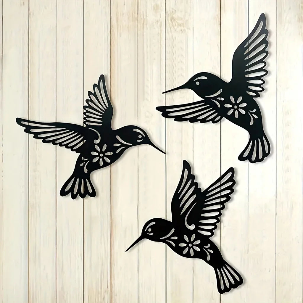 Kolibri Metall Wandkunst 3D Skulptierte Eisen Handwerk Wanddekoration für Wohnzimmer Esszimmer Garten Kreative Nordic Wohnkultur