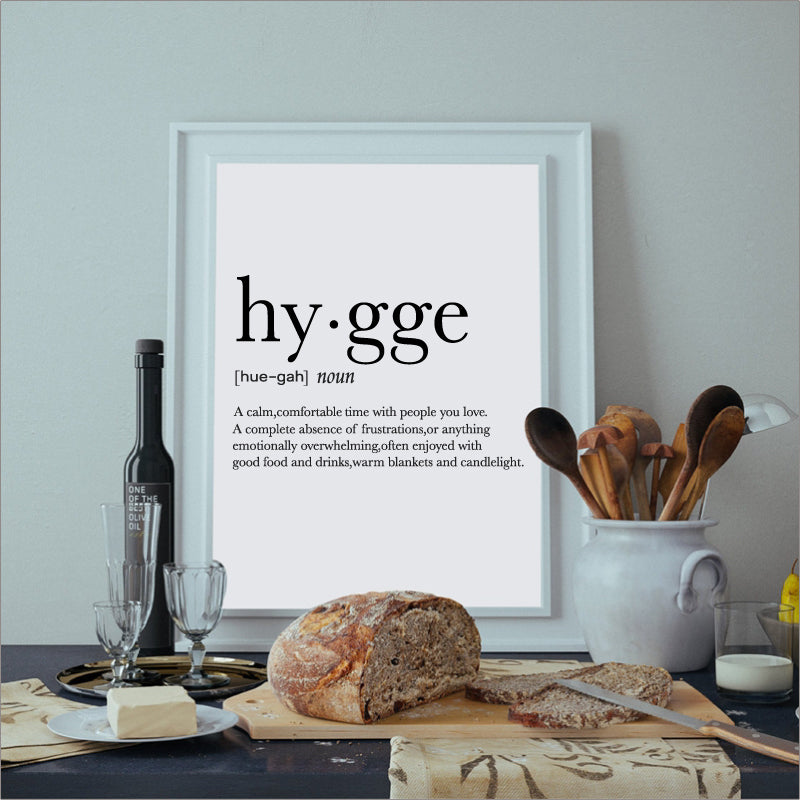 Hygge Lagom Definition Minimalist Nordische Wandkunst Schwarz Weiß Feine Kunst Leinwanddrucke Schwedische Dänische Norwegische Lebensstil Zitate Poster Für modernes Zuhause Büro