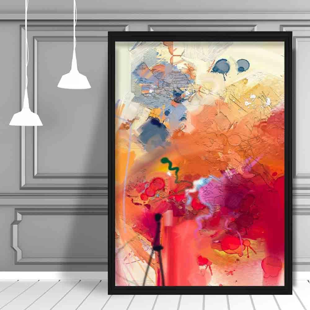 Abstrakter, farbenfroher Graffiti-Kunstdruck in Pink und Orange Nr. 3