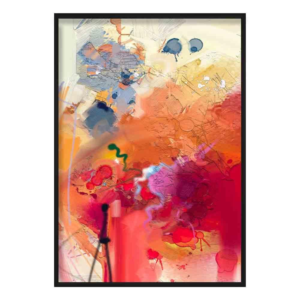 Abstrakter, farbenfroher Graffiti-Kunstdruck in Pink und Orange Nr. 3
