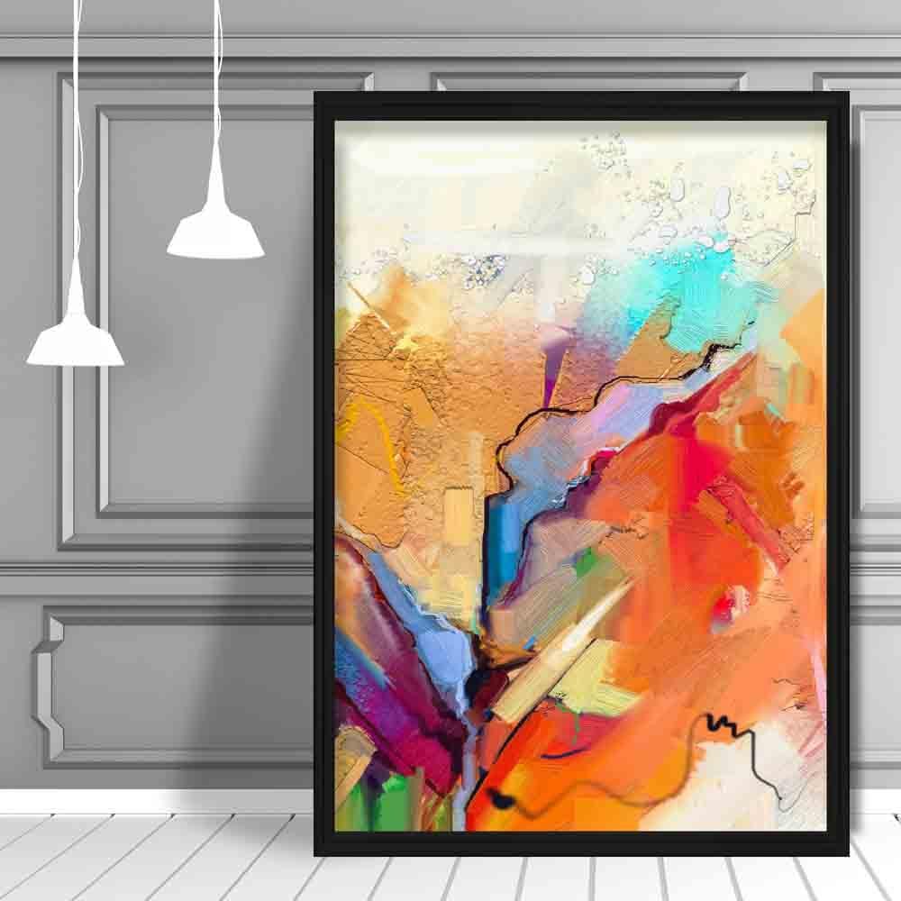 Abstrakter, farbenfroher Graffiti-Kunstdruck in Pink und Orange Nr. 2