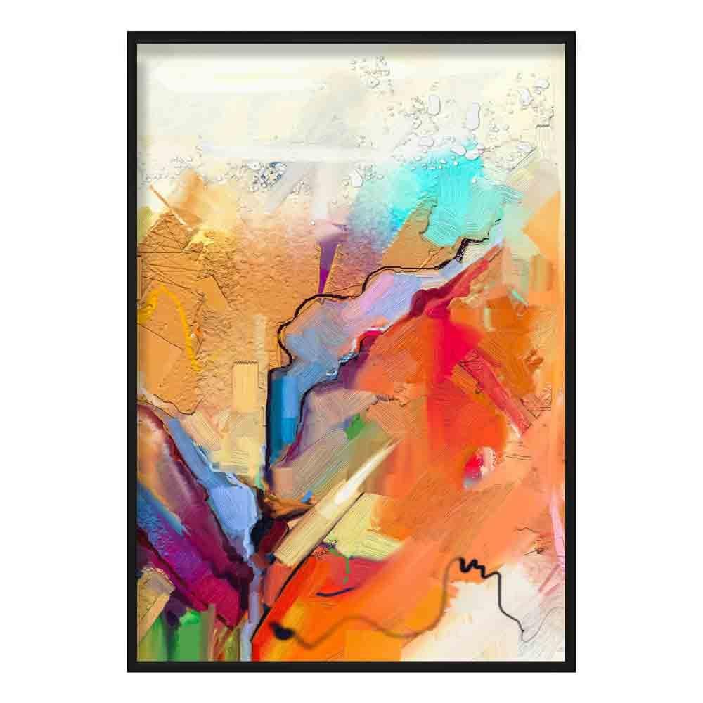 Abstrakter, farbenfroher Graffiti-Kunstdruck in Pink und Orange Nr. 2