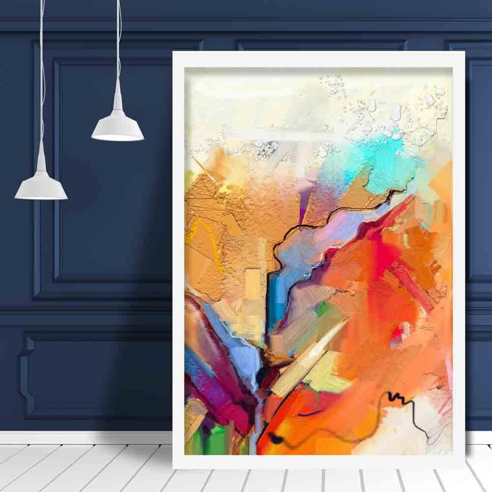 Abstrakter, farbenfroher Graffiti-Kunstdruck in Pink und Orange Nr. 2