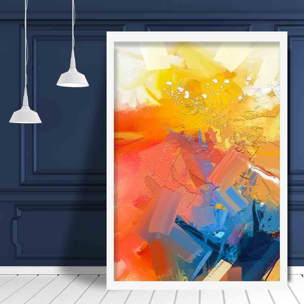 Abstraktes farbenfrohes Graffiti in Pink und Orange Nr. 1 Kunstdruck
