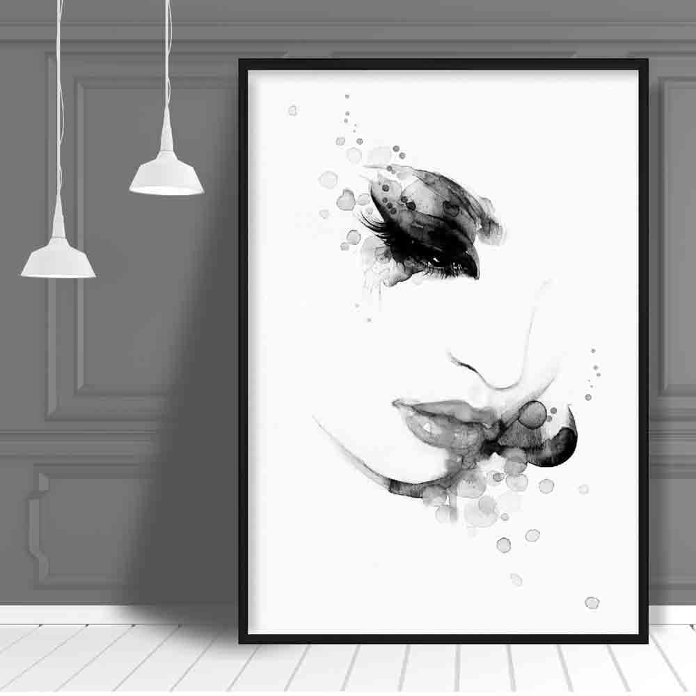 Abstrakte Aquarell-Modeillustrationen, Gesichtsdrucke