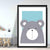 Bären-Skizzenstil Kinderzimmer Enteneier Blau Kunstdruck