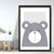 Kunstdruck im Bären-Skizzenstil für Kinderzimmer, grau