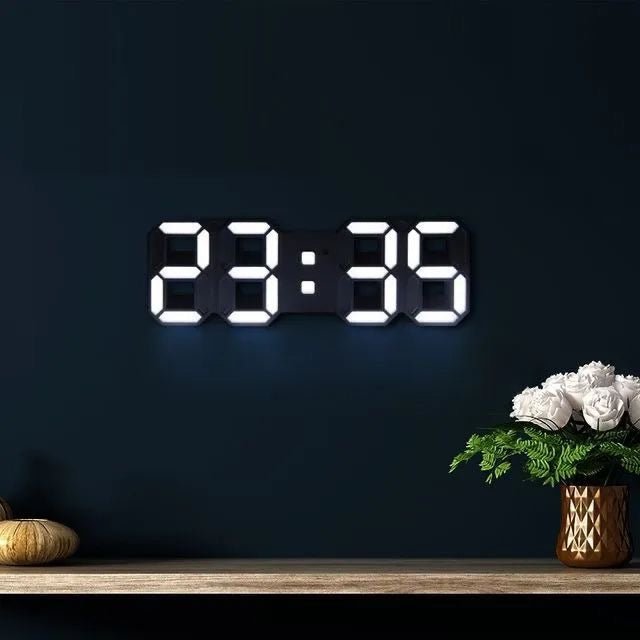 Digitale 3D-LED-Wanduhr – Modernes Design mit Dimmfunktion und optimaler Ablesbarkeit