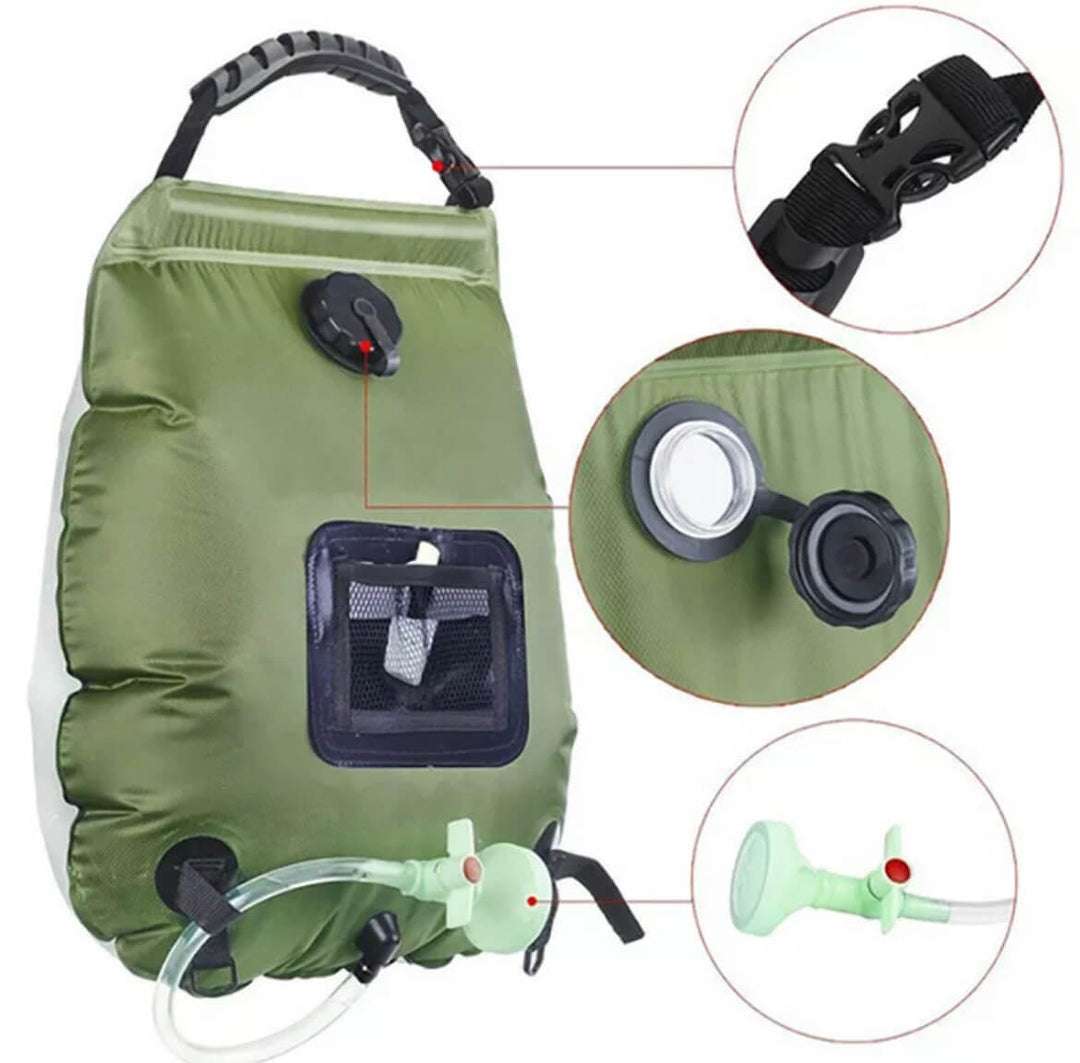 ZonFlow Faltbare Outdoor-Duschbeutel – 20L Solarheizung | Brehn