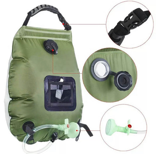 ZonFlow Faltbare Outdoor-Duschbeutel – 20L Solarheizung | Brehn