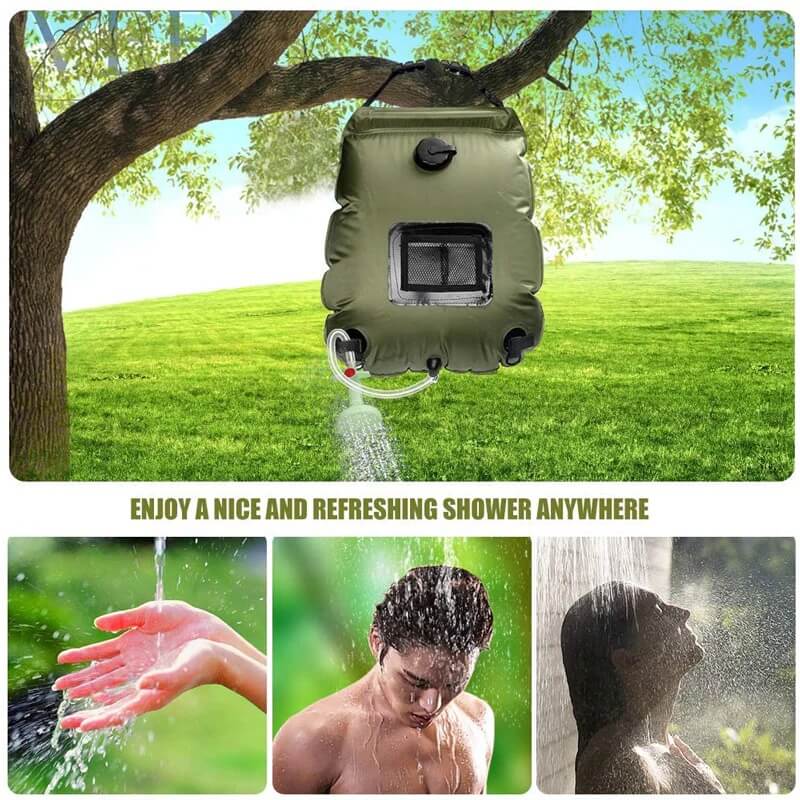 ZonFlow Faltbare Outdoor-Duschbeutel – 20L Solarheizung | Brehn