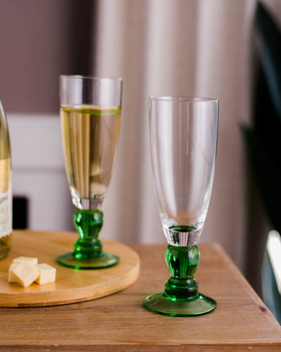 Brehn | Swirl Green Champagnerflöte - Set von 6