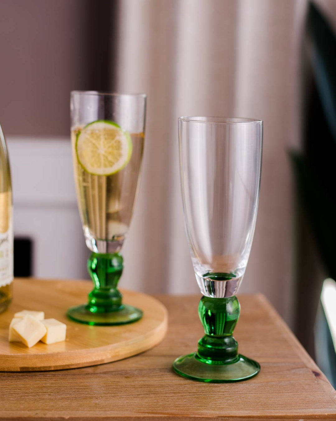 Brehn | Swirl Green Champagnerflöte - Set von 6