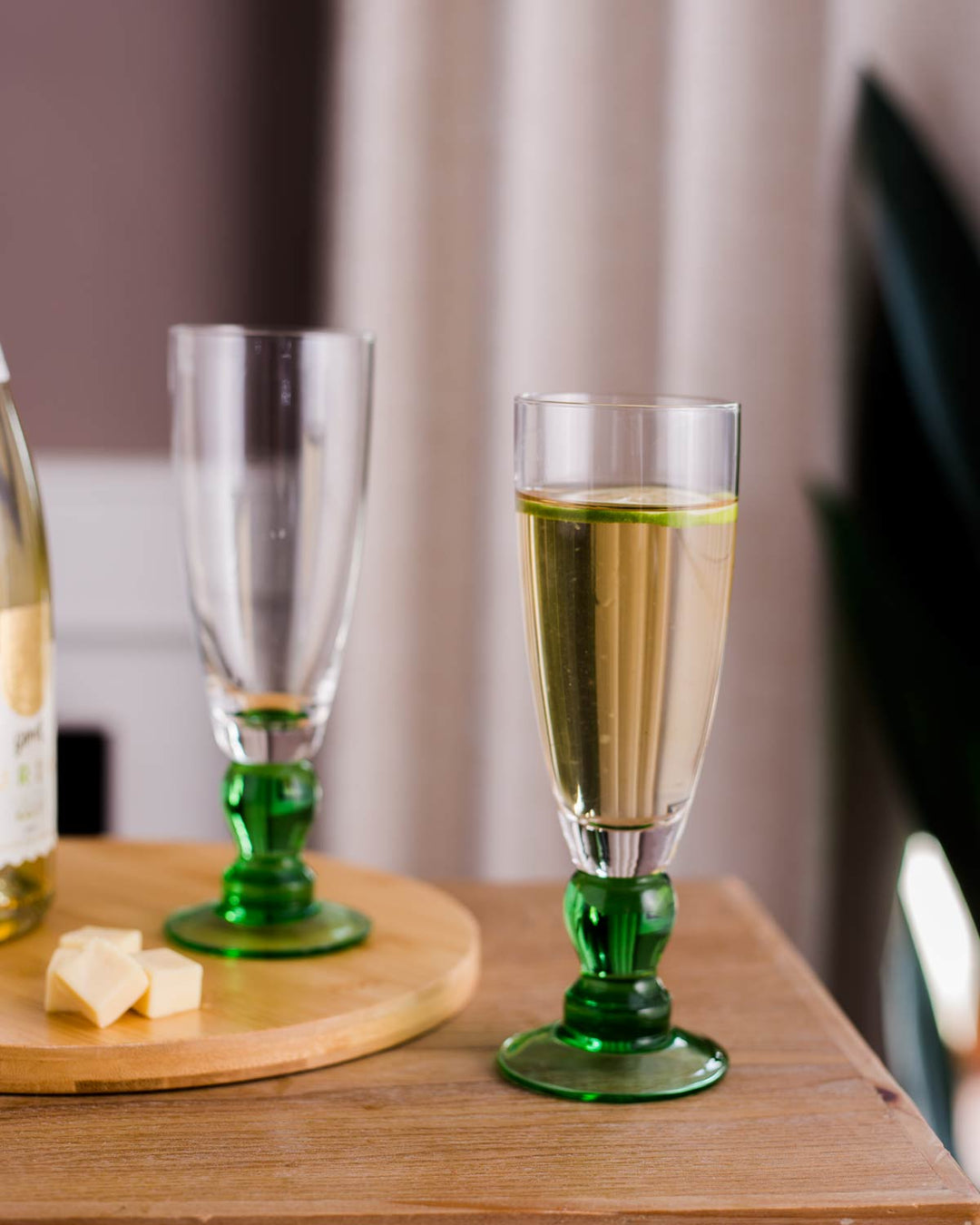 Brehn | Swirl Green Champagnerflöte - Set von 6