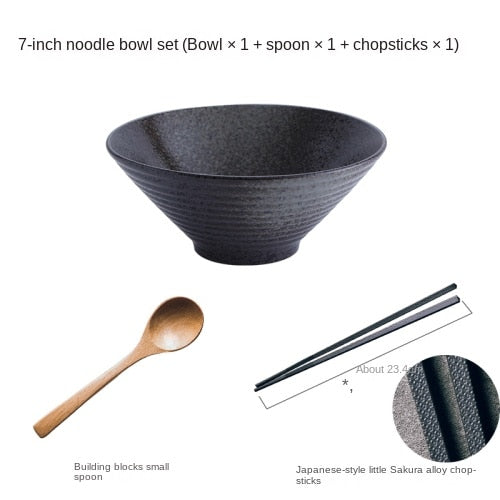Exquisites japanisches Keramikschalen-Set für Ramen, Suppe und Reis
