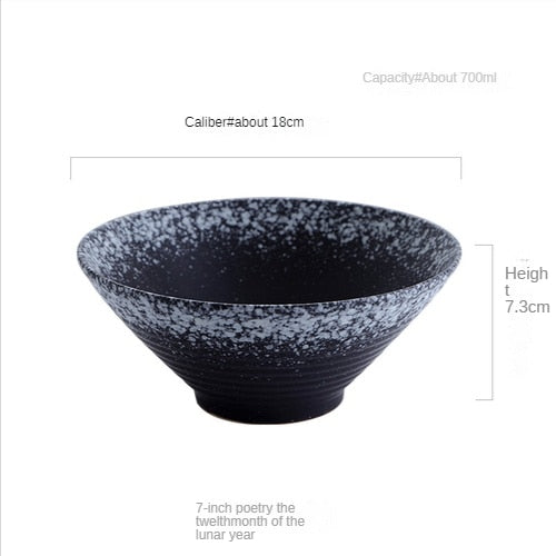 Exquisites japanisches Keramikschalen-Set für Ramen, Suppe und Reis
