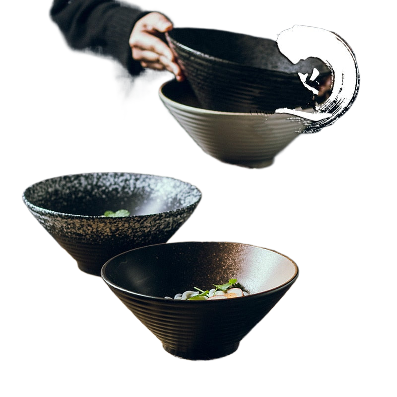 Exquisites japanisches Keramikschalen-Set für Ramen, Suppe und Reis